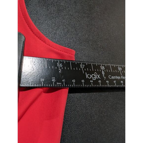 Ann Taylor Tank Top Sleeveless Shirt Faux Wrap Red Shell Blouse Women's Size Med - Picture 10 of 11